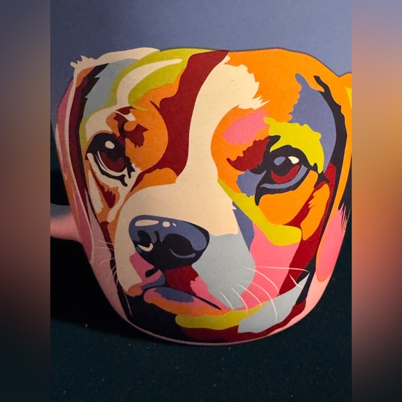 Soft Touch Beagle Ombre Multicolor Pink Stained Glass Coffee Mug DesirableSip - Picture 2 of 5